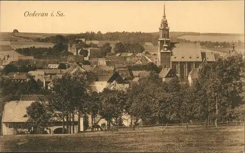 Ansichtskarte Oederan Partie an der Stadt 1915