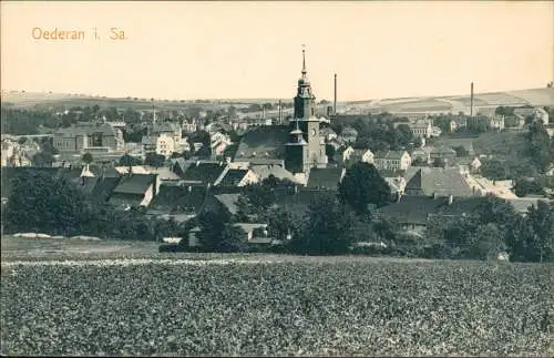 Ansichtskarte Oederan Partie an der Stadt 1912