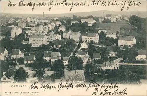 Ansichtskarte Oederan Blick auf die Stadt 1905