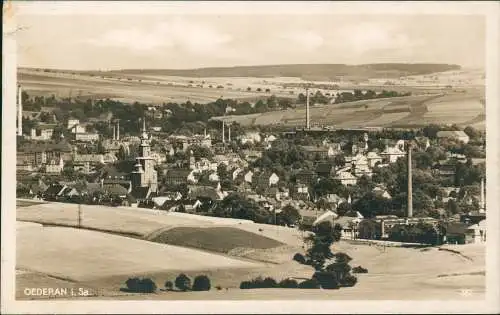 Ansichtskarte Oederan Stadtpartie - Fabrikanlagen 1928