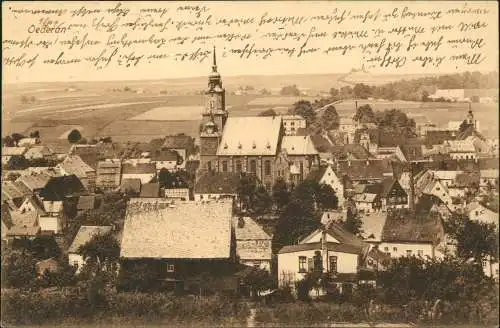 Ansichtskarte Oederan Stadtpartie 1914  gel. Feldpoststempel