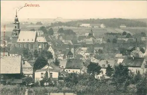 Ansichtskarte Oederan Totale 1908  gel. Bahnpoststempel