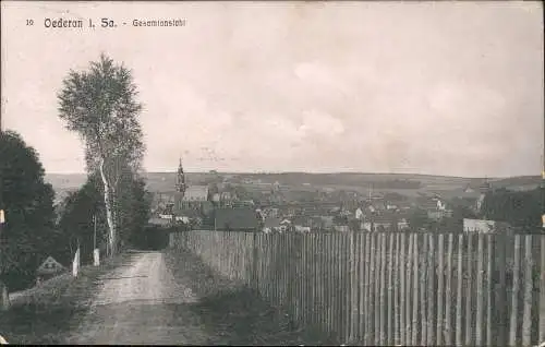 Ansichtskarte Oederan Weg zur Stadt 1912