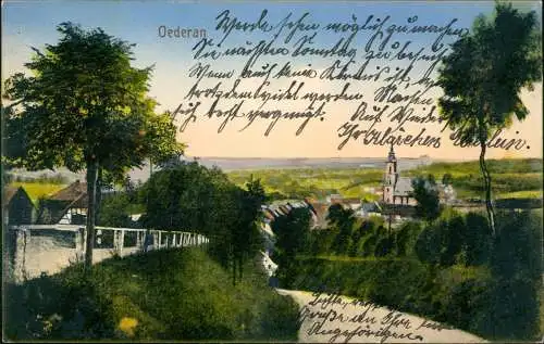 Ansichtskarte Oederan Weg zur Stadt 1914