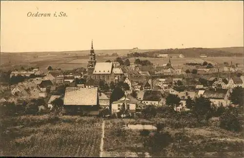 Ansichtskarte Oederan Stadtblick 1925