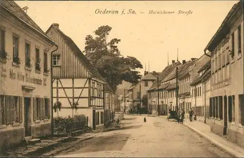 Ansichtskarte Oederan Hainichener Straße - Sachsen 1918