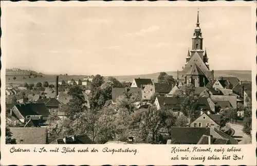 Ansichtskarte Oederan Stadt, Blick nach Augustusburg 1937