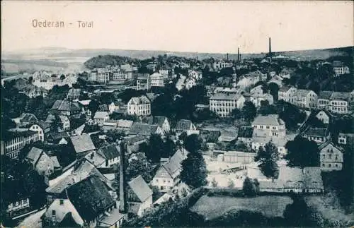 Ansichtskarte Oederan Totale 1924  gel. Bahnpoststempel