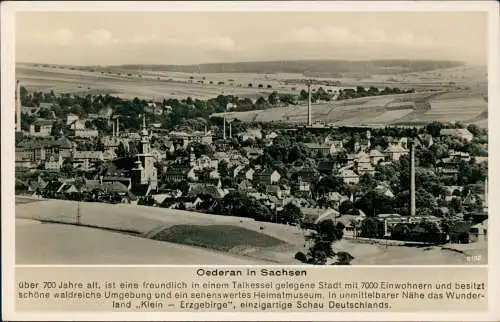 Ansichtskarte Oederan Stadt - Chronikkarte 1932