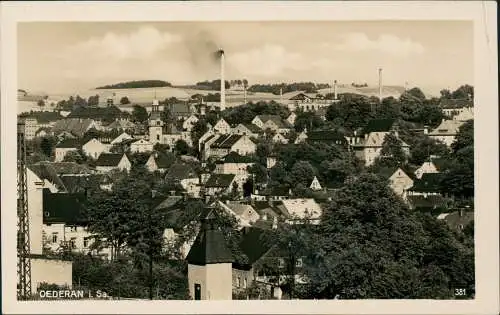 Ansichtskarte Oederan Stadtblick - Fabrik - Fotokarte 1931