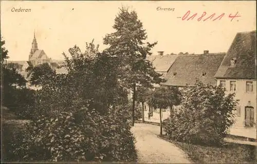 Ansichtskarte Oederan Ehrenzug 1914