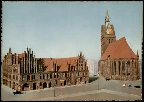 Ansichtskarte Hannover ALTES RATHAUS MIT MARKTKIRCHE 1966