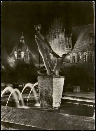 Hannover Blick von der Grupenstraße auf das Alte und Neue Rathaus 1967