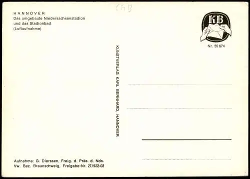 Hannover Das umgebaute Niedersachsenstadion und Stadionbad Luftaufnahme 1970