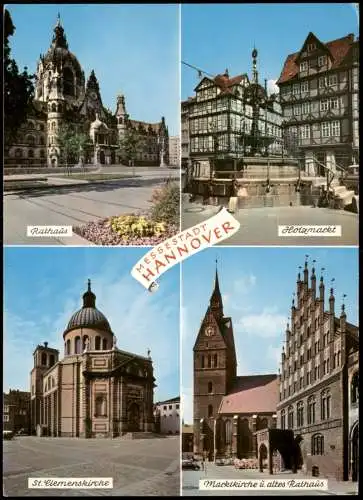 Hannover MB: Rathaus Holzmarkt  Marktkirche u. altes Rathaus 1970