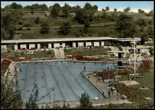 Ansichtskarte Herbolzheim Freibad Schwimmbad 1973/1965