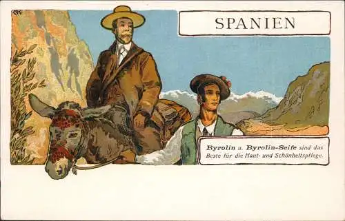 Postales .Spanien Spanien Espana Werbe Ak Byrolin u. Byrolin-Seife 1914