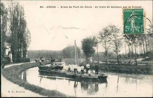 CPA Arras Atrecht Kanal - Ecole de Pont du Génie 1908