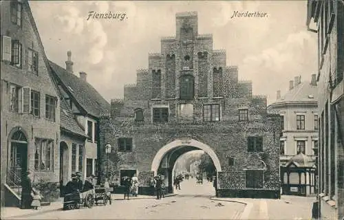 Ansichtskarte Flensburg Nordertor 1906