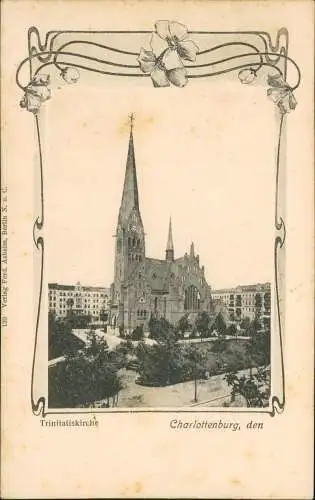 Ansichtskarte Charlottenburg-Berlin Trinitatis-Kirche Künstlerkarte 1905