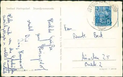 Bansin-Heringsdorf Usedom Seebad Strandpromenade zur DDR Zeit 1956