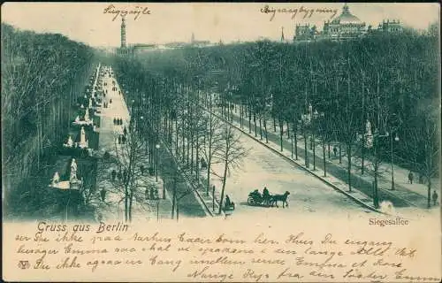 Ansichtskarte Tiergarten-Berlin Siegesallee 1902