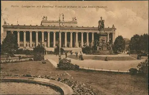 Berlin Lustgarten mit Denkmal Friedrich Wilhelm III. und Altem Museum 1921