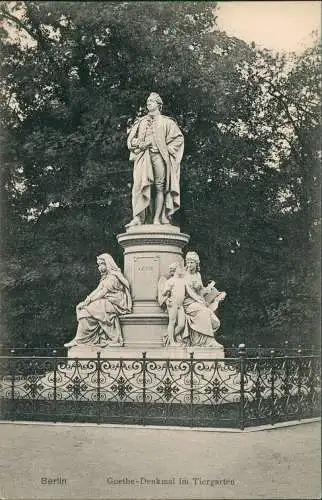 Ansichtskarte Berlin Goethe-Denkmal im Tiergarten 1912