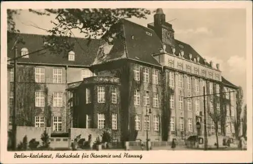 Ansichtskarte Karlshorst-Berlin Hochschule für Ökonomie und Planung 1957