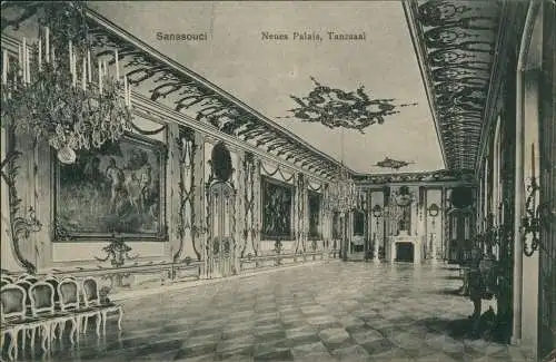 Ansichtskarte Brandenburger Vorstadt-Potsdam Neues Palais, Tanzsaal 1913