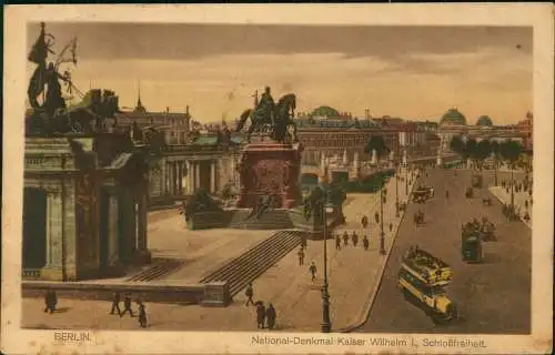 Mitte-Berlin National-Denkmal Kaiser Wilhelm I., Schlossfreiheit 1920