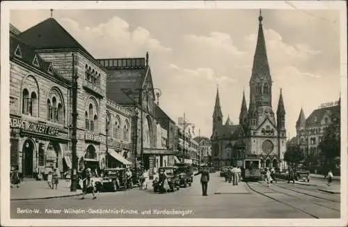 Charlottenburg-Berlin Kaiser-Wilhelm-Gedächtniskirche und Hardenbergstrasse 1934
