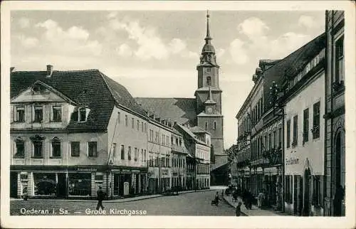 Ansichtskarte Oederan Große Kirchgasse 1936