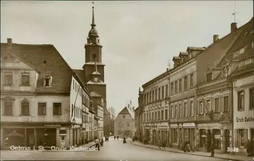 Ansichtskarte Oederan Große Kirchstraße - Fotokarte 1928