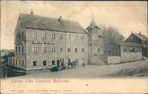 Ansichtskarte Oederan Gasthof Bellevue. 1914