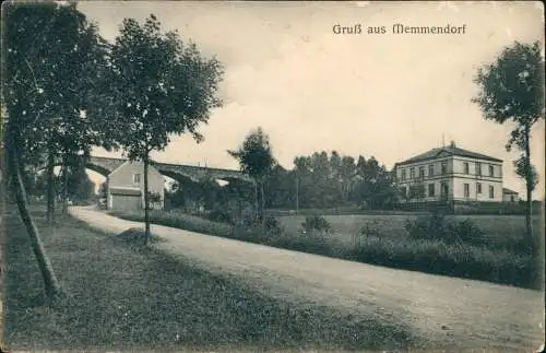 Ansichtskarte Memmendorf-Oederan Straßenpartie am Viadukt 1914