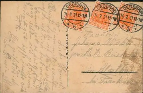 Ansichtskarte Memmendorf-Oederan Gasthof - Erzgebirge 1921