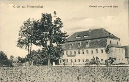 Ansichtskarte Memmendorf-Oederan Gasthof zum goldenen Stern 1915