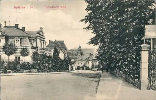 Ansichtskarte Oederan Bahnhofstraße 1914