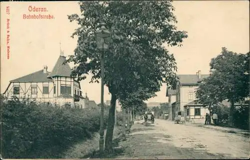 Ansichtskarte Oederan Bahnhofstraße mit Villen, Erzgebirge 1911