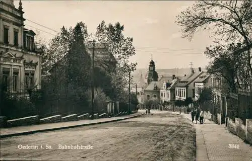 Ansichtskarte Oederan Bahnhofstraße - Fotokarte 1930