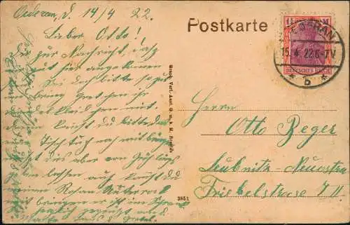 Ansichtskarte Oederan An der Kirche, Frisör, Geschäft 1922