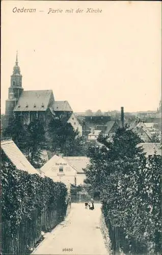 Ansichtskarte Oederan Lindeum, Weg - Totale 1917
