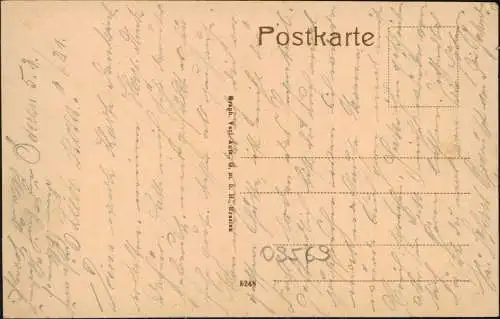 Ansichtskarte Oederan Marktplatz, Straße - Sparkasse 1918