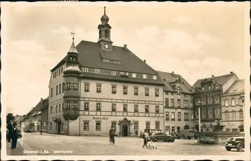 Ansichtskarte Oederan Marktplatz, Straße 1939
