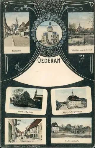 Ansichtskarte Oederan MB: Spielplatz in der Unterstadt Engegasse Straßen 1908