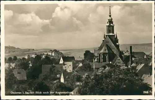 Ansichtskarte Oederan mit Blick nach der Augustusburg 1931