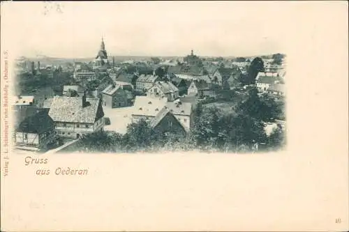 Ansichtskarte Oederan Stadtblick - Sachsen 1899