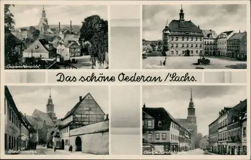 Ansichtskarte Oederan Gesamtansicht Stadtinneres Rathaus 4 Bild 1934