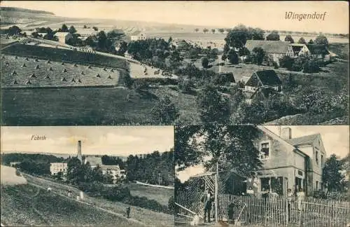 Wingendorf-Oederan 3 Bild: Fabrik, Stadt, Gasthaus - Erzgebirge 1912